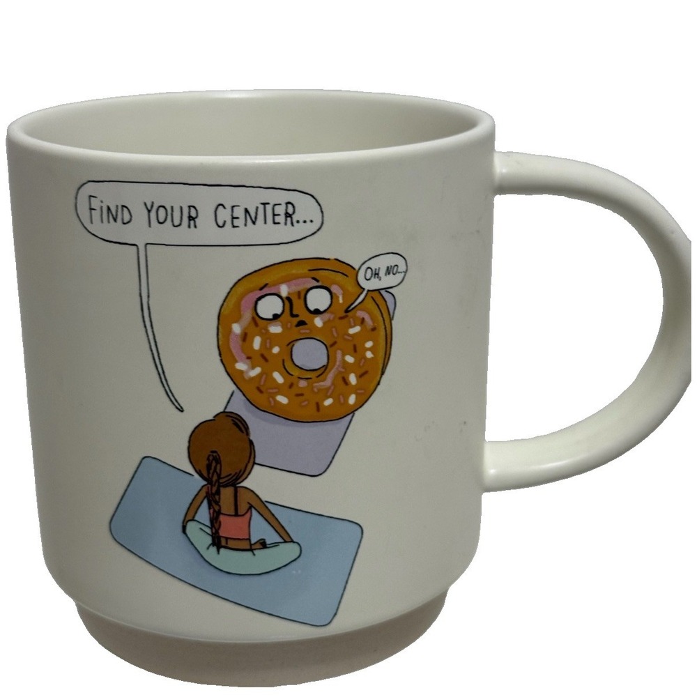 Hallmark Shoebox Yoga Doughnut Humor Coffee Cup Mug 20oz